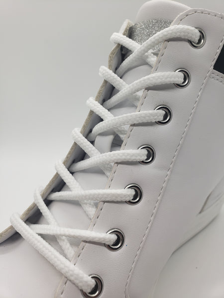 Round Solid Shoelaces - White