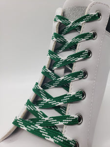Flat Dress Shoelaces - Green and White