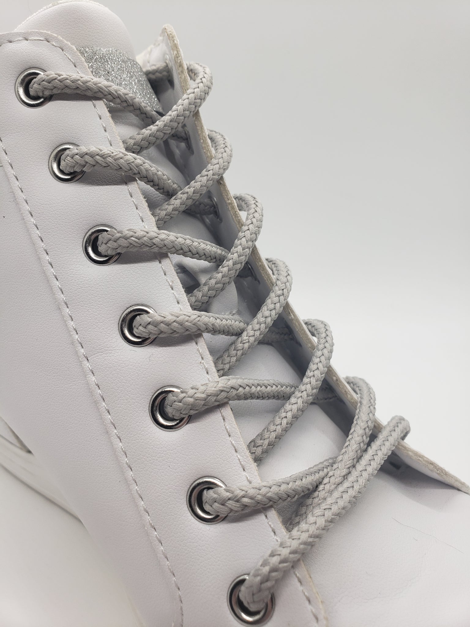 Round Solid Shoelaces - Silver Gray Round Solid Shoelaces - Silver Gray