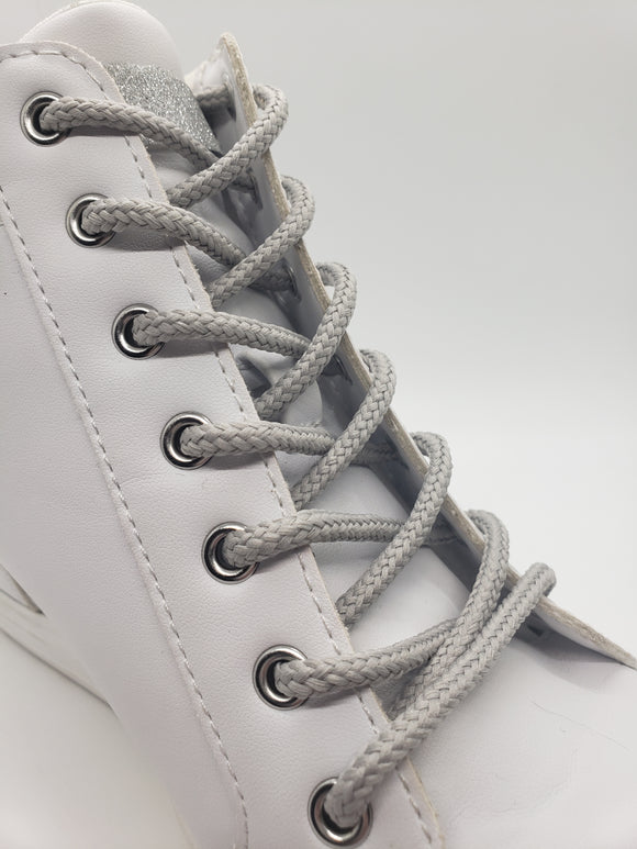 gray dress shoe laces Flat Solid Shoelaces