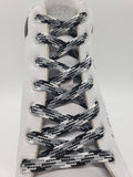 Flat Dress Shoelaces - Black, White and Grey