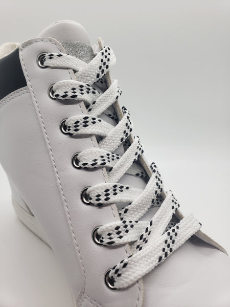 Premium Sport Laces - White with Black Accents