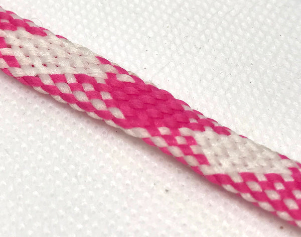 Flat Argyle Shoelaces - Pink and White