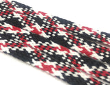 Flat Plaid Shoelaces - Red, Black and White