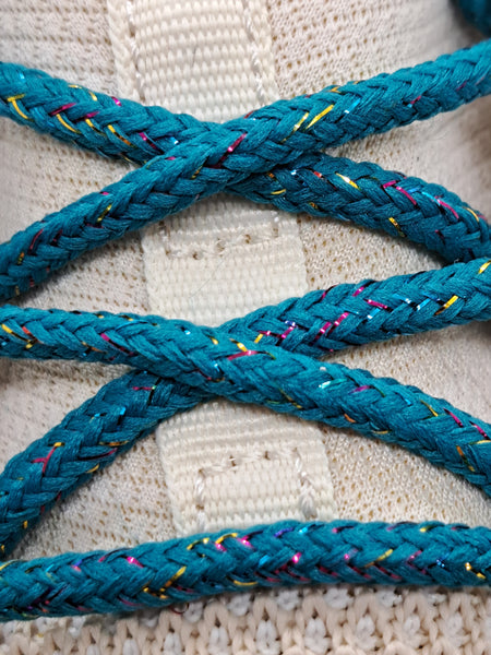 Round Sparkle Shoelaces - Teal