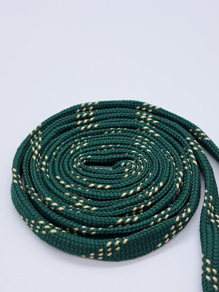 Premium Sport Laces - Forest Green with Cream Accents