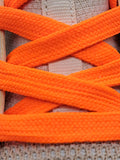 Flat Solid Shoelaces - Neon Orange