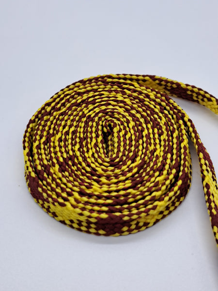 Flat Argyle Shoelaces - Maroon and Gold