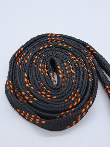 Premium Sport Laces - Black with Orange Accents