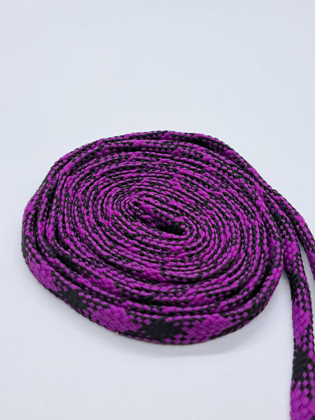 Flat Argyle Shoelaces - Black and Purple