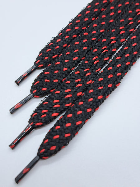 Mid Width Shoelaces - Black with Red Dots