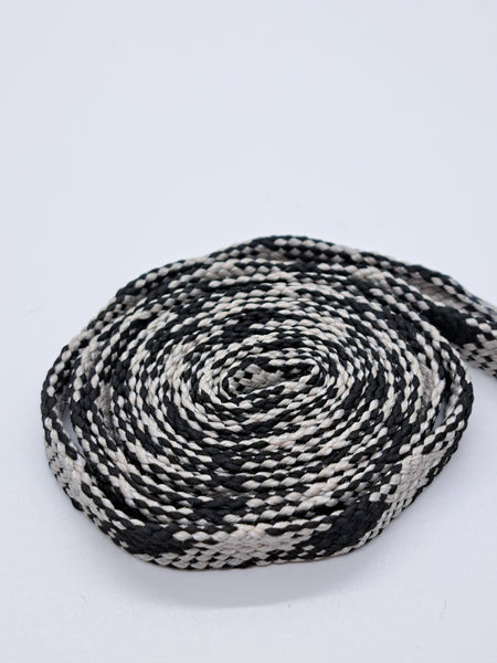 Flat Argyle Shoelaces - Black and Gray