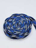 Flat Plaid Shoelaces - Royal Blue, Black and Gray