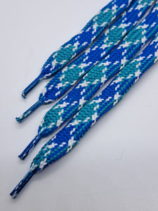 Premium Sport Laces - Royal Blue, Teal and White