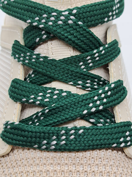 Premium Sport Laces - Forest Green with Silver Accents