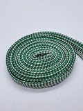 Flat 50/50 Pattern Shoelaces - Green and White