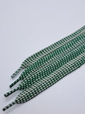 Flat 50/50 Pattern Shoelaces - Green and White