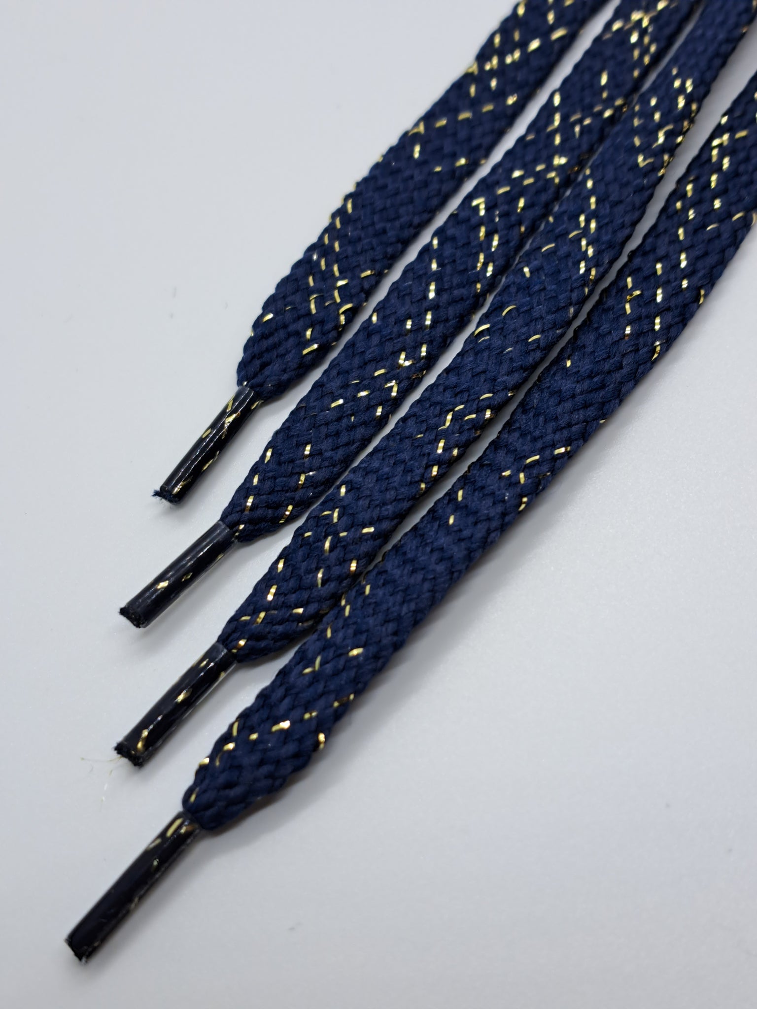 Flat Sparkle Shoelaces - Navy