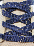 Flat Sparkle Shoelaces - Navy