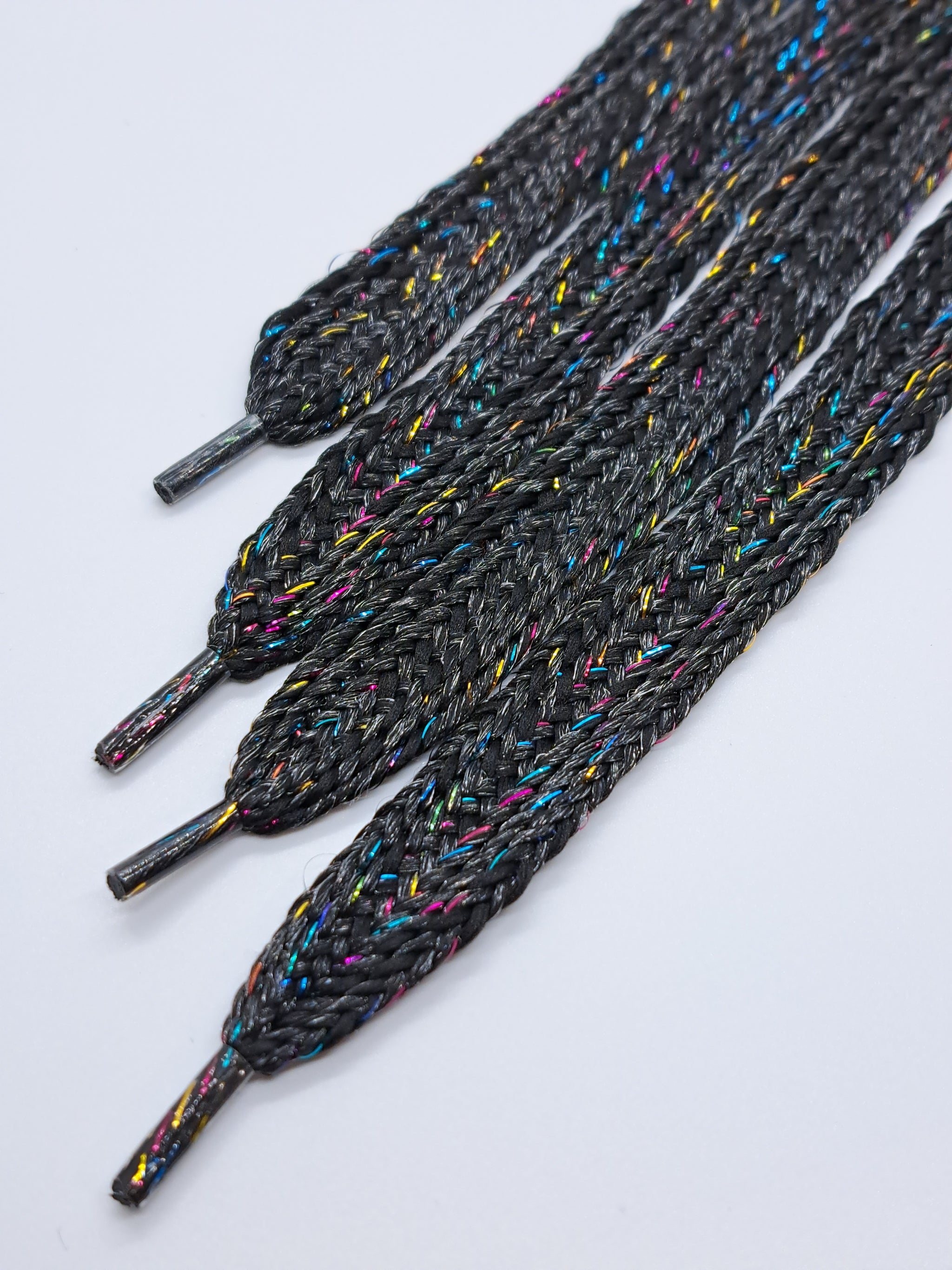Wide Sparkle Shoelaces - Black – The Shoe Lace Factory