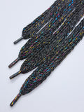 Wide Sparkle Shoelaces - Black