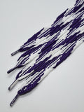 Wide Multi-Color Shoelaces -Purple and White