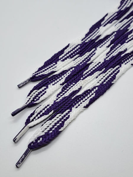 Wide Multi-Color Shoelaces - Royal Blue and White