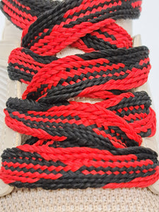 Wide Multi-Color Shoelaces - Red and Black