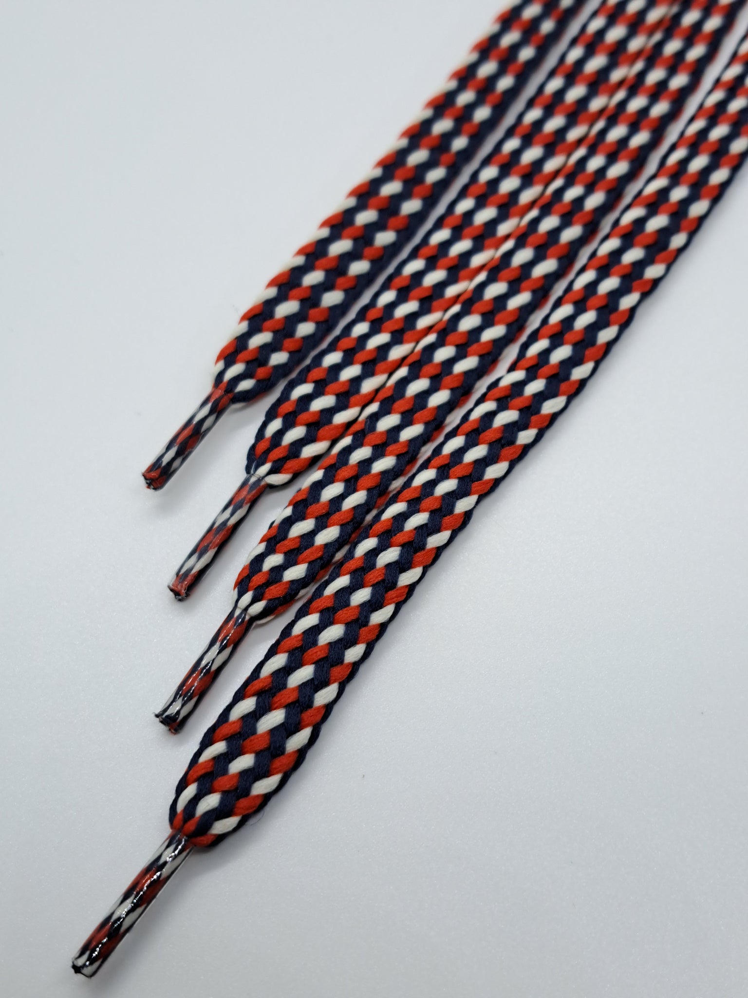 Flat Multi-Color Shoelaces - Red, White and Blue