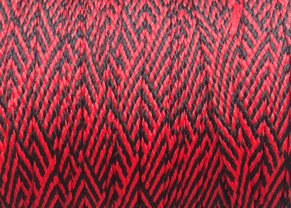 Flat Herringbone Shoelaces - Black and Red