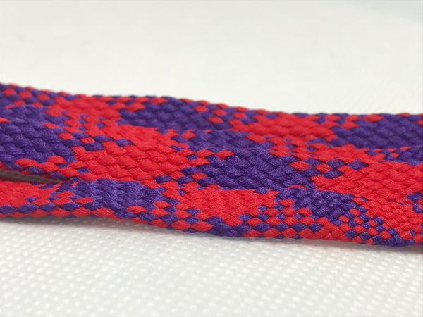 Flat Argyle Shoelaces - Red and Purple