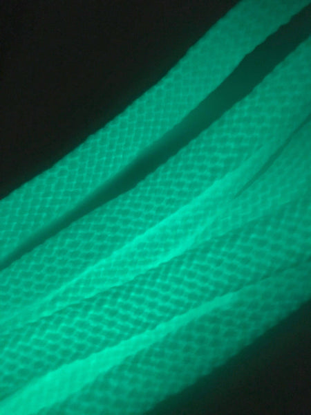 Flat Glow in the Dark Shoelaces - Pink and White