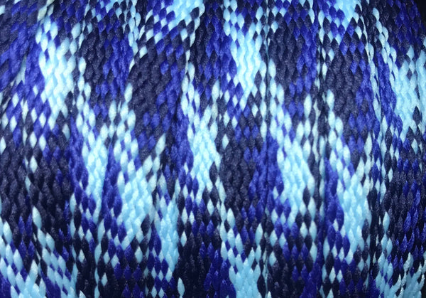 Flat Plaid Shoelaces - Navy, Light and Royal Blue