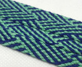 Flat Herringbone Shoelaces - Teal and Blue