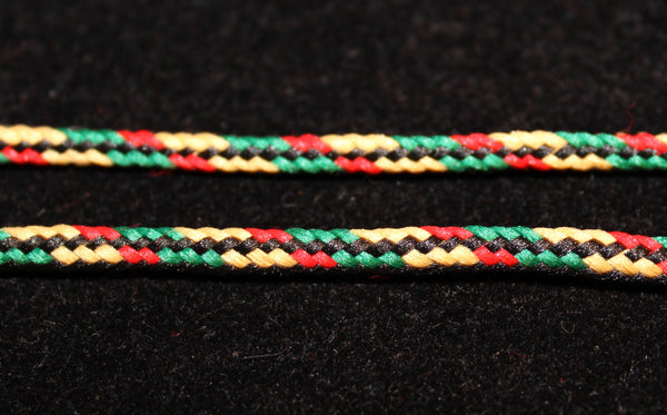 Round Multi-Color Shoelaces - Yellow, Green, Red and Black