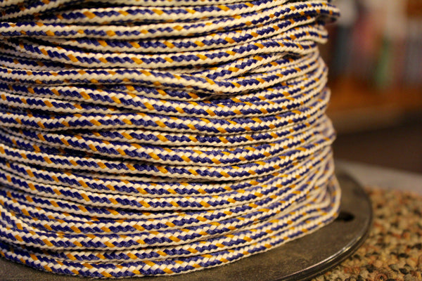 Round Multi-Color Shoelaces - White, Blue and Yellow