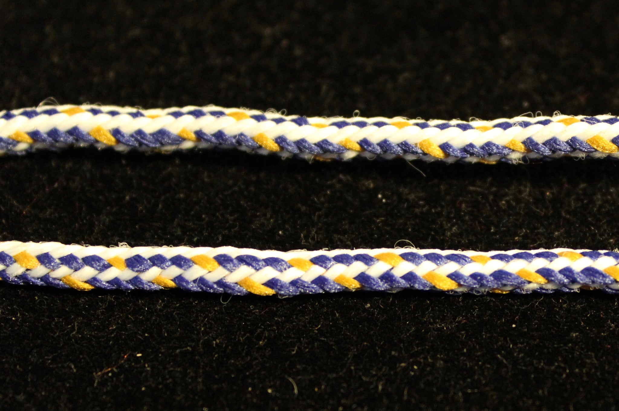 Round Multi-Color Shoelaces - White, Blue and Yellow