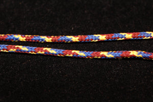 Round Multi-Color Shoelaces - Maroon, Yellow and Blue