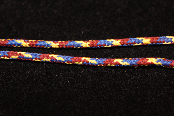 Round Multi-Color Shoelaces - Maroon, Yellow and Blue