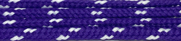 Round Classic Shoelaces - Purple with White Accents