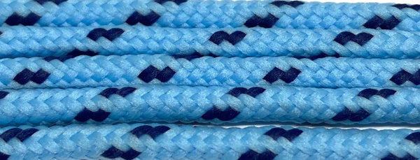 Round Classic Shoelaces - Light Blue with Royal Blue Accents