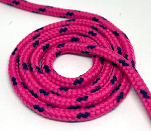 Round Classic Shoelaces - Neon Pink with Royal Accents