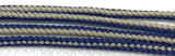 Round Striped Dress Shoelaces - Tan and Navy Blue