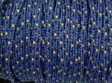 Round Dress Shoelaces - Denim Blue with Navy and Gold Flecks