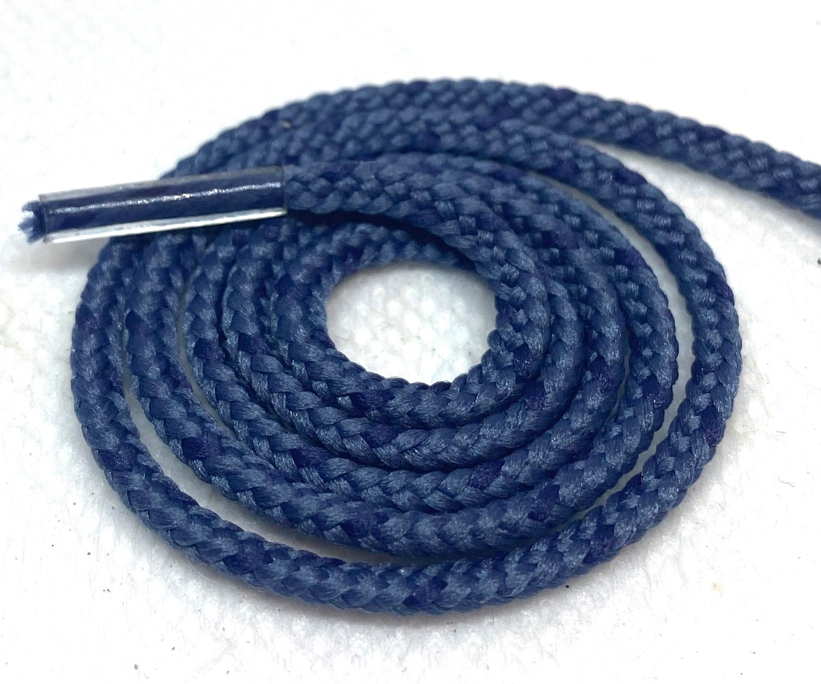 Round Dress Shoelaces - Blue with Navy Blue Flecks