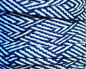Flat Herringbone Shoelaces - Royal and Light Blue