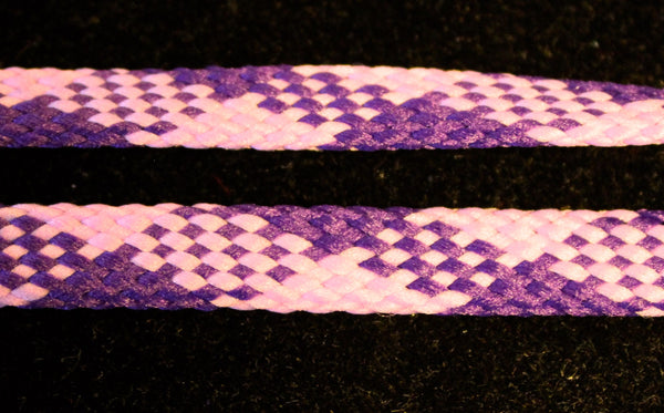 Flat Argyle Shoelaces - Pink and Purple