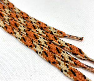 Hybrid Snakeskin Shoelaces - Coral and Cream