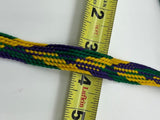 Wide Mardi Gras Shoelaces - Purple, Green and Gold