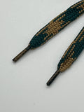 Premium Argyle Laces - Dark Teal and Champagne Gold